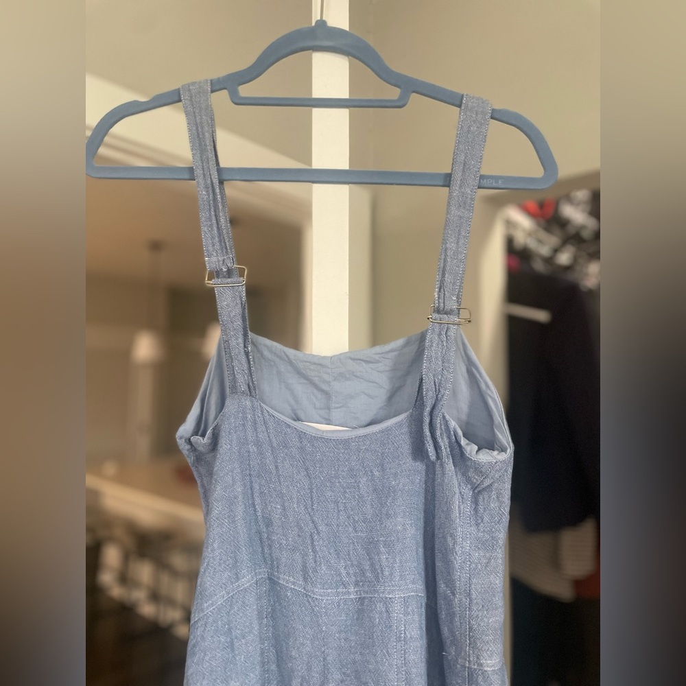 Blue Linen Romper - Picture 4 of 4